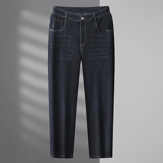 【新款DWP】大依优型大码牛仔裤直筒棉质长裤男舒适弹力休闲商务简约百搭加肥加大男装裤子 商品图0