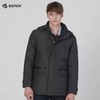 波顿男士黑色白鸭绒羽绒服中长棉服外套MC732518 商品缩略图1