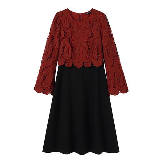 奢姿2024年秋季新款大码女装针织拼接裙子胖妹妹休闲假两件连衣裙9943860356 商品图6