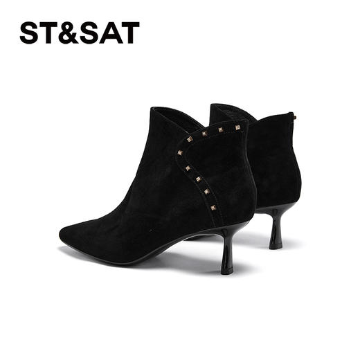 星期六法式优雅尖头细高跟短靴SSC4116419 商品图2