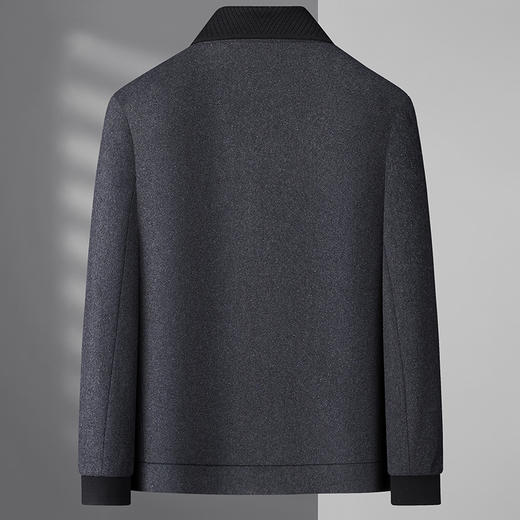 【领子可拆卸】【绵羊毛】【新款DWP】大依优型品质翻领绵羊毛呢大衣外套棒球领商务夹克男宽松加肥加大码上衣胖子休闲 商品图2
