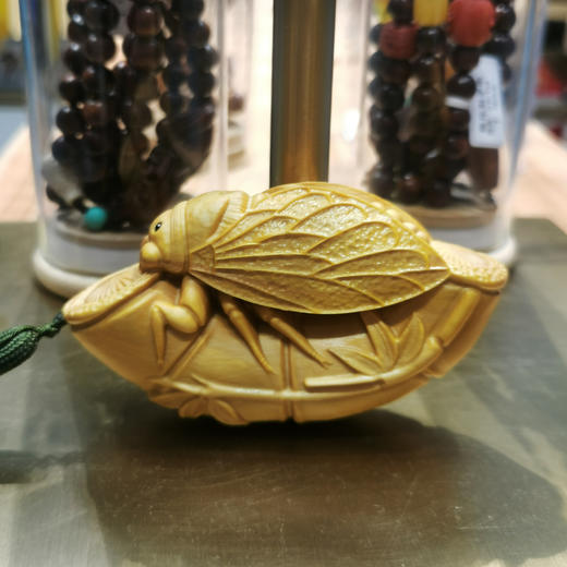 知足常乐/一鸣惊人°黄杨挂件 商品图1