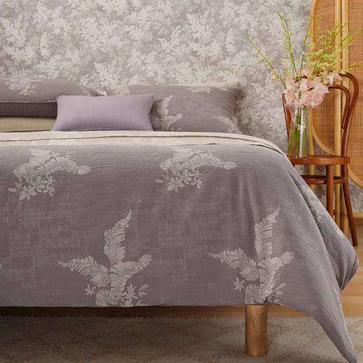 叶蔓秀影系列四件套复古床上全棉纯棉床单被罩枕罩床品结婚轻奢高级感 商品图2