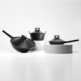 【小家电】Revere 宫宴系列煎锅+炒锅+汤锅组合铝合金不粘锅少油烟锅具不挑灶具RWS-TGT2030T/YK HF