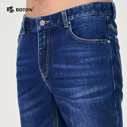 波顿秋冬季浅蓝色牛仔裤直筒修身高端品牌加绒保暖长裤子ME727320 商品图3