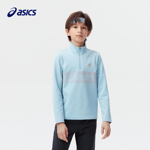 【商场同款】Asics/亚瑟士24年秋冬新款童装运动针织长袖保暖T恤 商品图1