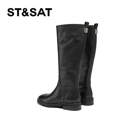 【绒里可选】星期六经典百搭铆钉沿边长筒加绒显瘦骑士靴SSC4117370/SSC4119370 商品图7