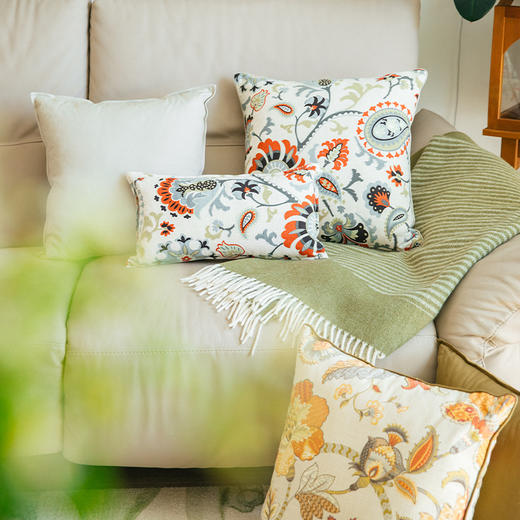四季花园系列靠包抱枕客厅软包轻奢高级感复古午睡办公可拆洗定制 商品图0