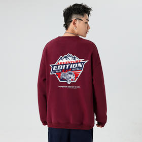 自由基地秋冬新品途乐越野车设计图案落肩宽松抓绒卫衣多色套头衫 NMT-2187