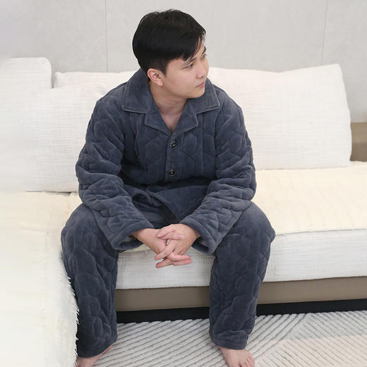 【199元1套】秋冬男士夹棉家居服开衫套装-2243240 商品图2