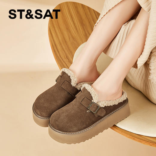 星期六加绒保暖一脚蹬厚底勃肯鞋SSC411DE4T 商品图7