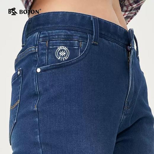 波顿春秋季高端牛仔裤柔软弹力修身直筒弯袋长裤子LE231320 商品图3