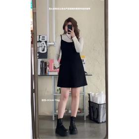 往期爆款~【米兰剧场】假两件长短版吊带连衣裙显瘦高腰时尚气质减龄