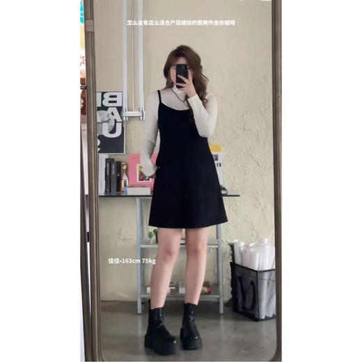 往期爆款~【米兰剧场】假两件长短版吊带连衣裙显瘦高腰时尚气质减龄 商品图0