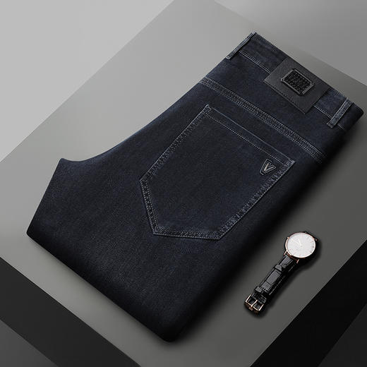 【新款DWP】大依优型大码牛仔裤直筒棉质长裤男舒适弹力休闲商务简约百搭加肥加大男装裤子 商品图3