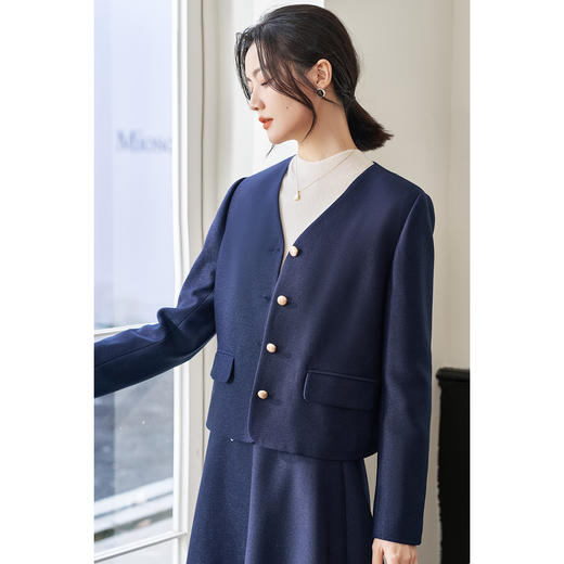 剩L/XL 【千金外套】米思阳2026春季新款名媛风小香风外套 复古显白蓝色 优雅时尚短外套 商品图1