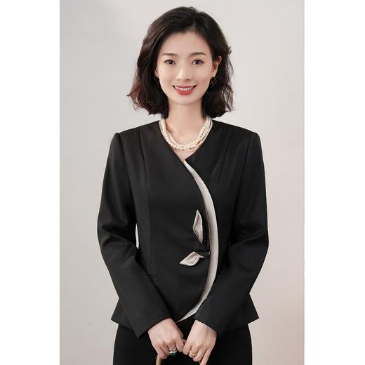 西子/【悦己】精纺羊毛撞色设计手工花卉立裁西装外套/WTBH464 商品图0