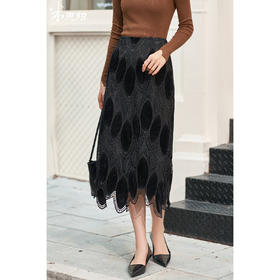 剩S 【花影刺绣蕾丝半裙】米思阳2026春季新款镂空刺绣设计感半身裙小众百搭气质裙子女4077