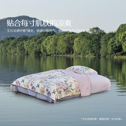 水星家纺空调被夏季夏凉被子雪糕被薄被子可机洗夏被 朝颜花恋【凉暖双感】 200cm230cm 商品图3