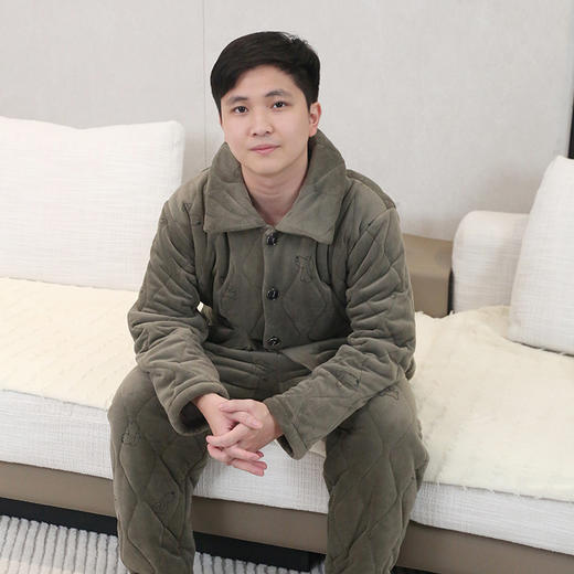 【169元1套】秋冬男士绒料家居服开衫套装--2243233 商品图0