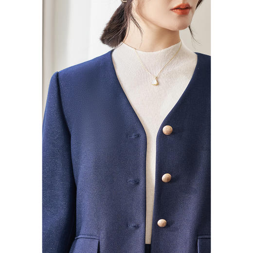 剩L/XL 【千金外套】米思阳2026春季新款名媛风小香风外套 复古显白蓝色 优雅时尚短外套 商品图4