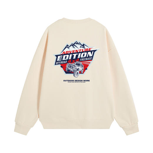 自由基地秋冬新品途乐越野车设计图案落肩宽松抓绒卫衣多色套头衫 NMT-2187 商品图11