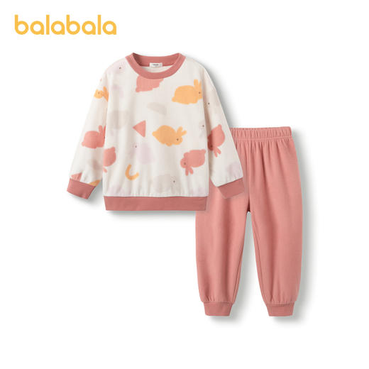 巴拉巴拉童装儿童套装冬季加厚摇粒绒小童家居服宝宝睡衣萌趣外出 商品图4