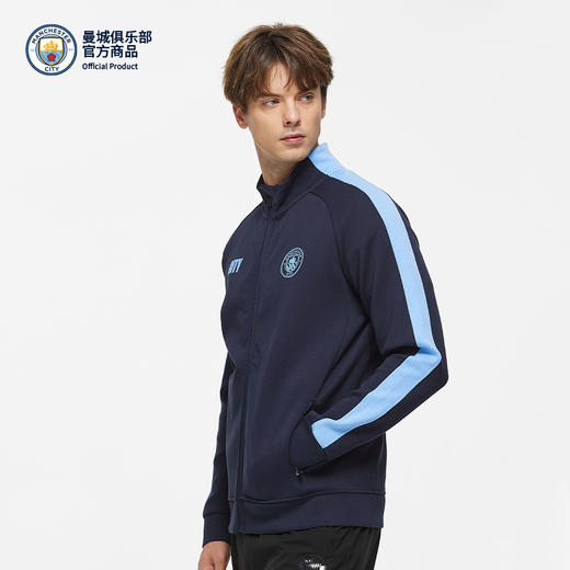 【官方正版】曼城俱乐部 | 蓝色拼接款立领夹克外套休闲运动服 商品图3
