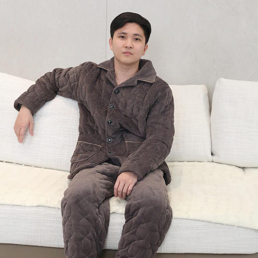 【199元1套】秋冬男士夹棉家居服开衫套装-2243240 商品图1