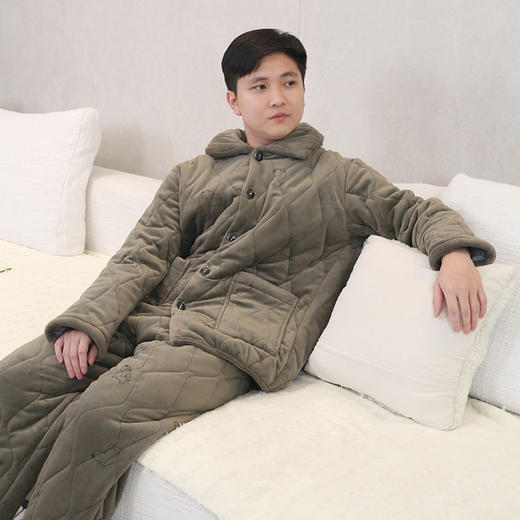 【169元1套】秋冬男士绒料家居服开衫套装--2243233 商品图1