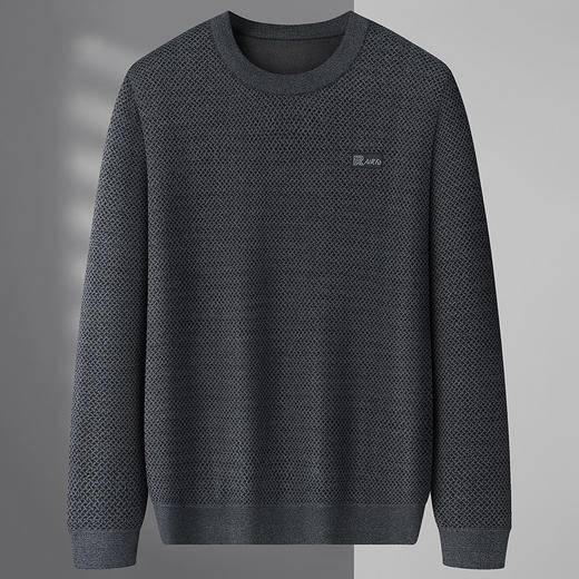 【加绒】【新款DWP】大依优型大码加绒卫衣圆领长袖加肥加大休闲运动上衣男打底衫胖子 商品图0