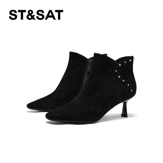 星期六法式优雅尖头细高跟短靴SSC4116419 商品图1