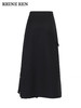 黑色压褶长半裙 商品缩略图3