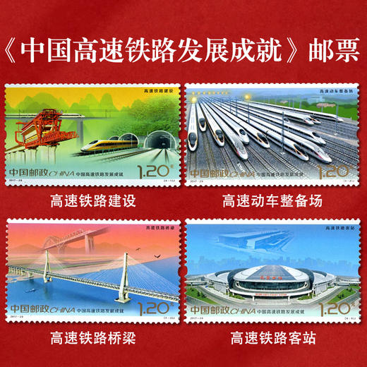 《中国高速铁路发展成就》邮票 2017-29 商品图0