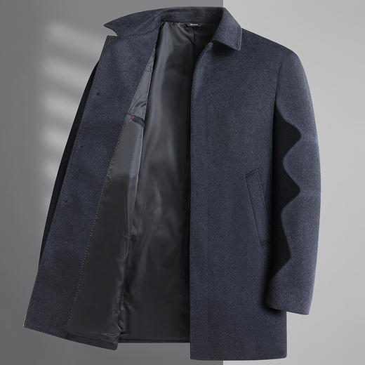 【羊毛】【新款DWP】大依优型品质羊毛呢大衣外套商务夹克男宽松加肥加大码上衣胖子正装休闲 商品图3