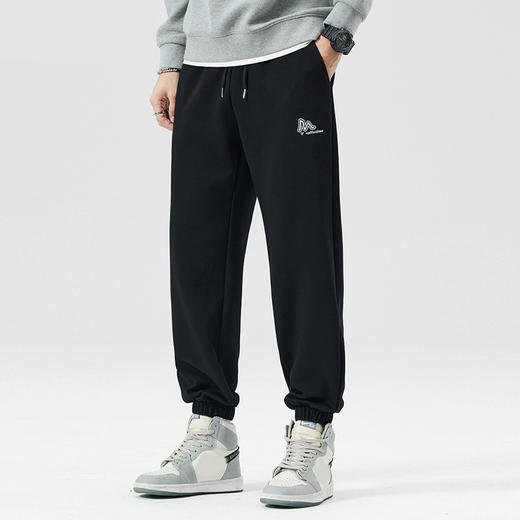 半身缘男裤 春季抽绳舒适百搭束脚宽松休闲卫裤DS665 商品图1