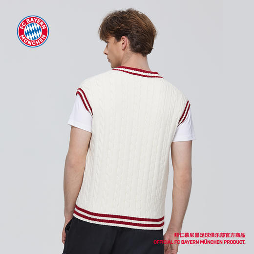 【官方正版】拜仁慕尼黑足球俱乐部 | 红白队徽针织背心马时尚 商品图2