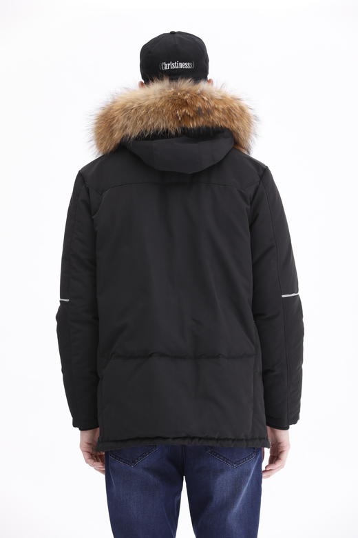 波顿冬季男士中长羽绒服红黑两色连帽白鸭绒品牌高端保暖MC767519 商品图6