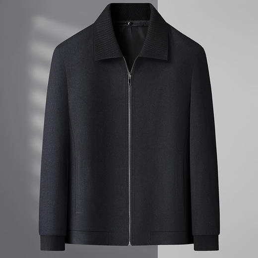 【领子可拆卸】【绵羊毛】【新款DWP】大依优型品质翻领绵羊毛呢大衣外套棒球领商务夹克男宽松加肥加大码上衣胖子休闲 商品图1