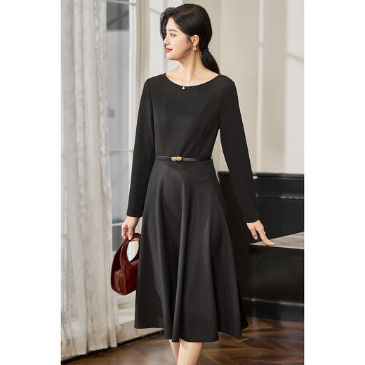 剩S/M 【女主角小黑裙】米思阳2026春季新款极简风小黑裙立体剪裁高级质感连衣裙3788 商品图2
