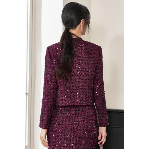 【浮光跃金小香外套】米思阳2026春季新款轻奢重工名媛风外套经典时尚气质小香风外套4075 商品图3