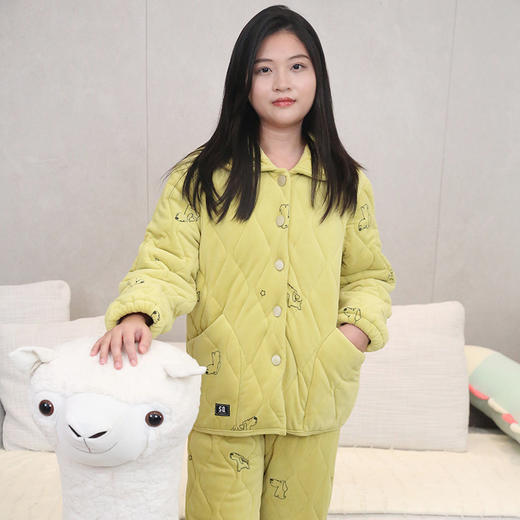 【169元1套】秋冬女士绒料家居服开衫套装--2243234 商品图0