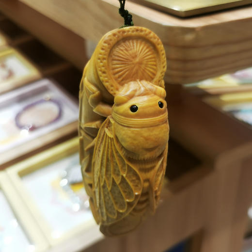 知足常乐/一鸣惊人°黄杨挂件 商品图4