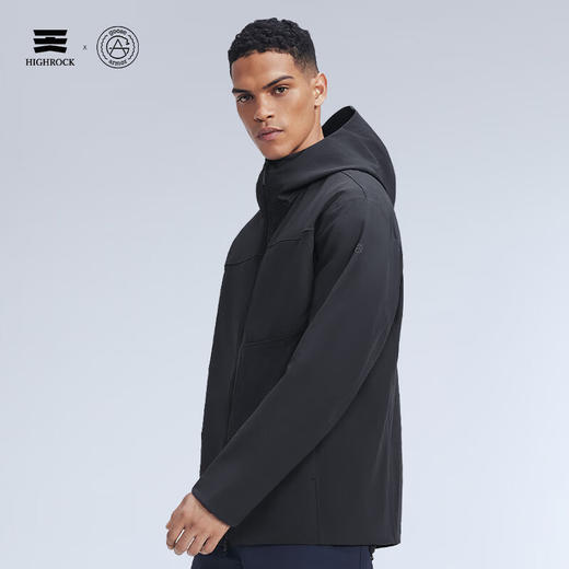 天石鹅铠甲秋冬季加绒软壳衣男士连帽长袖弹力舒适户外防风外套G625 加绒款 商品图5