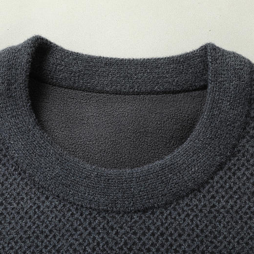 【加绒】【新款DWP】大依优型大码加绒卫衣圆领长袖加肥加大休闲运动上衣男打底衫胖子 商品图4