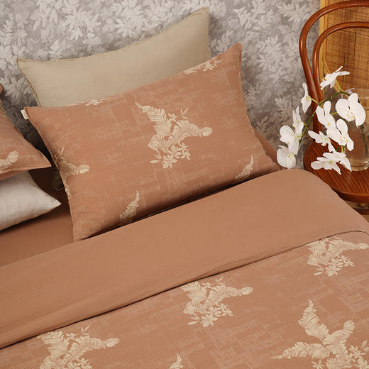 叶蔓秀影系列四件套复古床上全棉纯棉床单被罩枕罩床品结婚轻奢高级感 商品图1