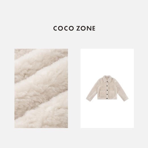 COCO ZONE 秋冬高级感翻领保暖单排扣长袖外套CC2C2172 商品图2