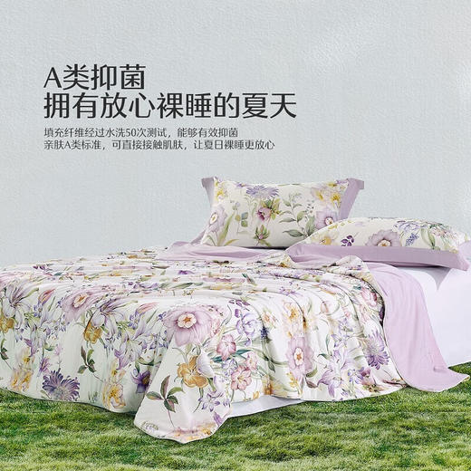 水星家纺空调被夏季夏凉被子雪糕被薄被子可机洗夏被 朝颜花恋【凉暖双感】 200cm230cm 商品图4