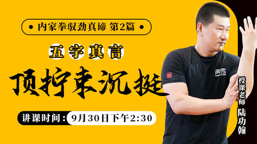 【9月30日】内家拳驭劲真谛第二篇—— 五字真言“顶、拧、束、沉、挺” 商品图0