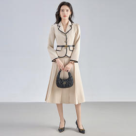 【高货wl】全新升级【铂金会员367/天猫499/差价132】(03555) 洛诗琳时尚减龄套装女秋季百搭修身短外套半身裙子两件套